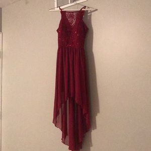 red high low homecoming or prom dress never worn